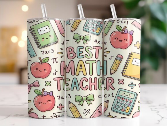 20 Oz Best Math Teacher Tumbler Wrap