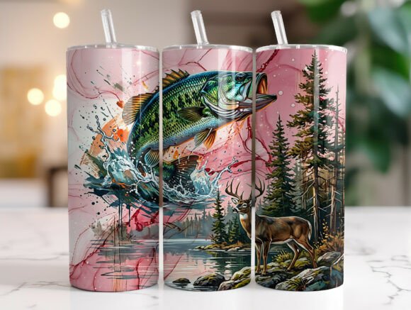 Bass Fishing Hunting 20oz Tumbler Wrap