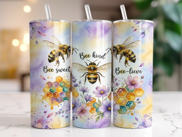 Bee 20oz Skinny Tumbler Wrap Sublimation