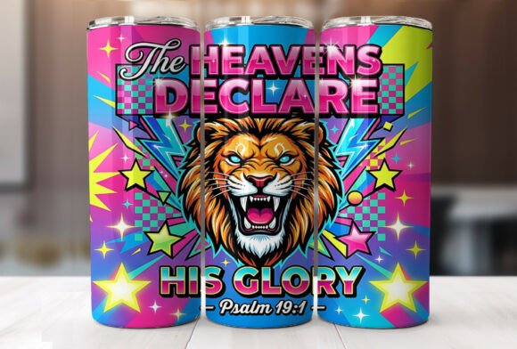 Bible Verse Lion Skinny Tumbler Wrap