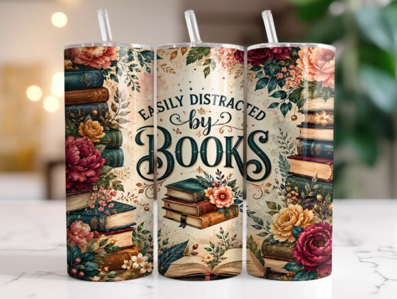 Book Lover Floral Reading Quote Tumbler