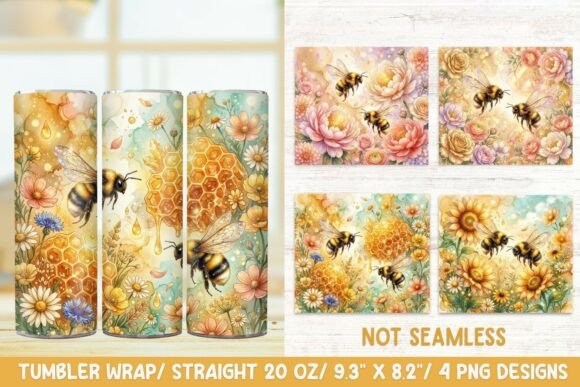 Bumble Bee 20 OZ Skinny Tumbler Wrap Png