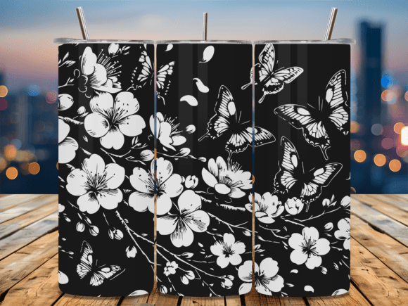 Butterfly Cherry Blossom Tumbler