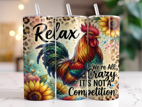 Crazy Rooster Floral 20oz Tumbler Wrap