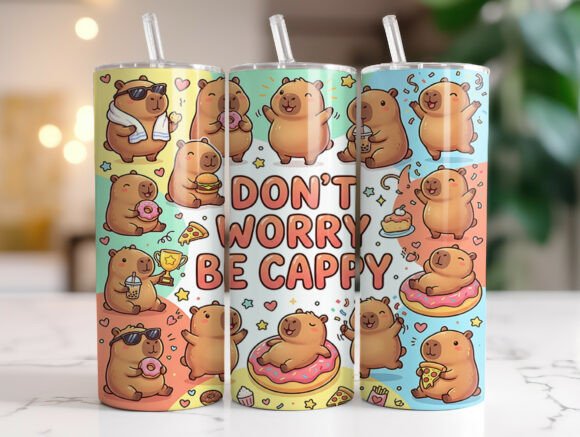 Cute Capybara 20oz Tumbler Wrap Design