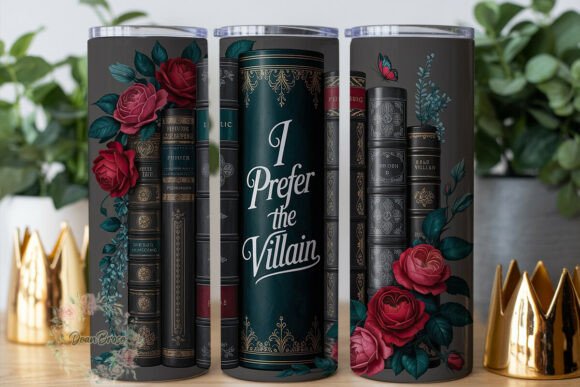 Dark Academia Rose Books Tumbler Wrap