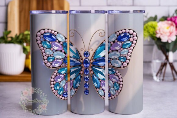 Gemstone Butterfly 20oz Tumbler Wrap