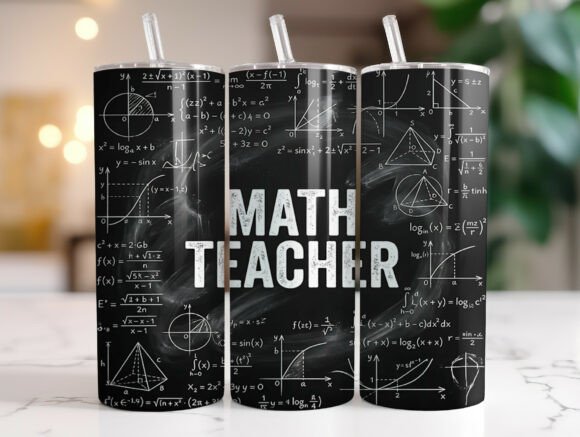 Math Teacher 20oz Skinny Tumbler Wrap