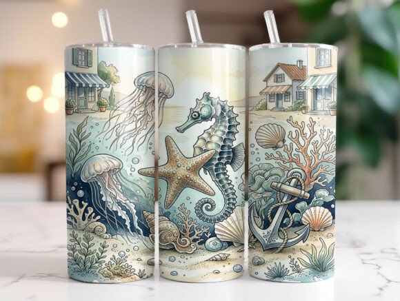Mediterranean Coastal Sea Life Tumbler