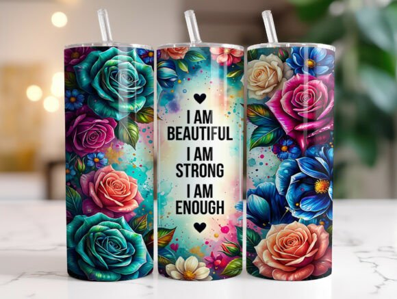 Motivational Floral Quote 20oz Tumbler