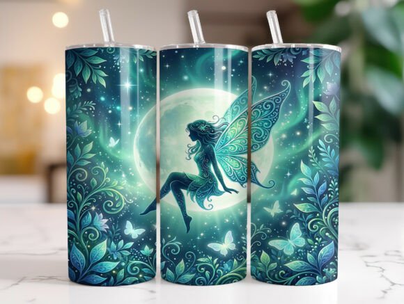 Mystical Night Fairy Moonlight Tumbler