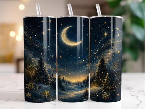 Night Sky Christmas 20oz Tumbler Wraps