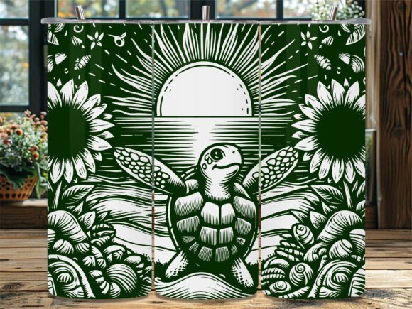 Ocean Turtle Shells Laser Tumbler Wrap
