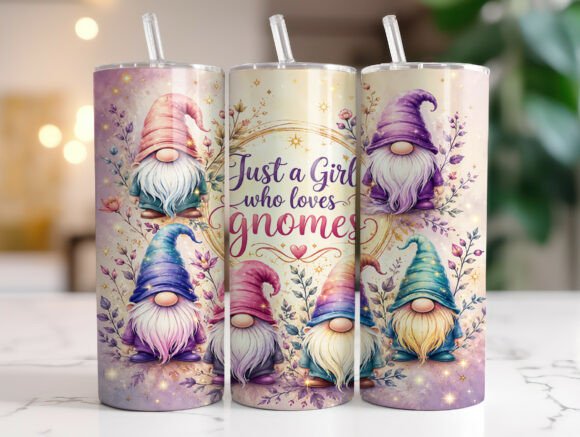 Pastel Gnome Tumbler Wrap Sublimation