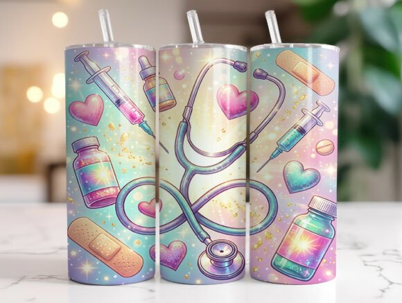 Pastel Nurse Stethoscope Medical Tumbler