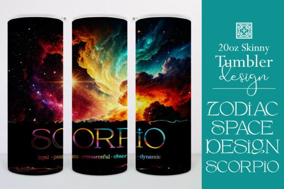 Scorpio Zodiac Space Tumbler Wrap 2