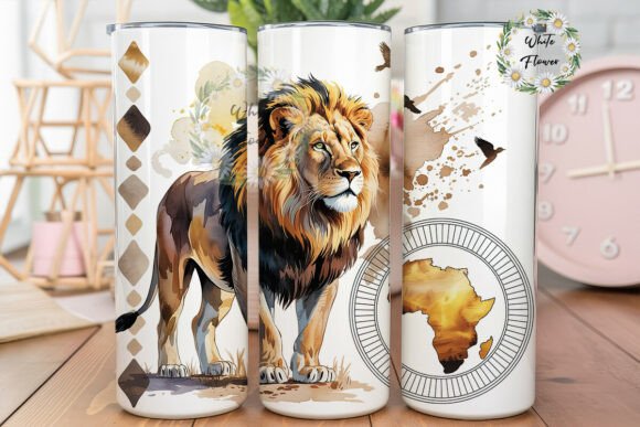 Watercolor Lion Mandala 20oz Tumbler