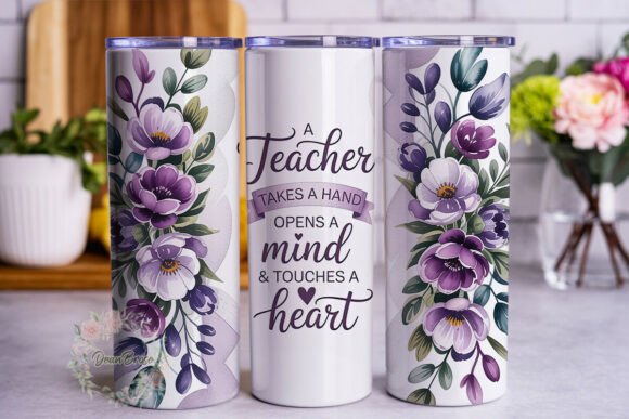 Watercolor Teacher Floral 20oz Tumbler